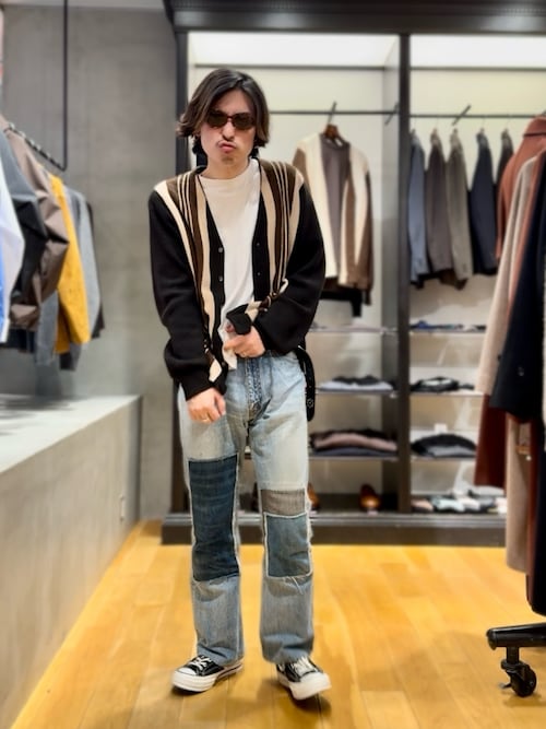 セール】UNDYED ALPACA STRIPE CARDIGAN（カーディガン/ボレロ
