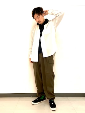 「CONVERSE ADDICT（コンバースアディクト）のアイテム」を使った、原田圭史さん（メンズ・171cm）の秋コーディネート