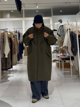 「アイテム（モッズコート）」を使った、原田圭史さん（メンズ・171cm）の秋コーディネート