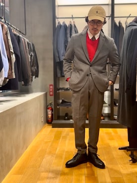 「アイテム（スラックス）」を使った、原田圭史さん（メンズ・171cm・30代）の秋コーディネート