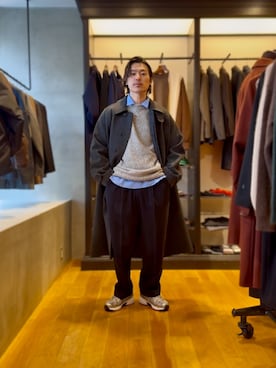 「アイテム（シャツ/ブラウス）」を使った、原田圭史さん（メンズ・171cm・30代）の冬コーディネート