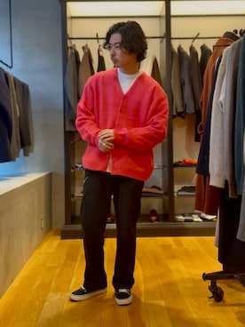 「アイテム（カーディガン/ボレロ）」を使った、原田圭史さん（メンズ・171cm・30代）の冬コーディネート