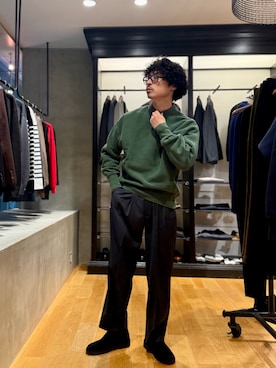 「秋のシャツ着こなし術」｜原田圭史さん（メンズ・171cm）の秋コーディネート