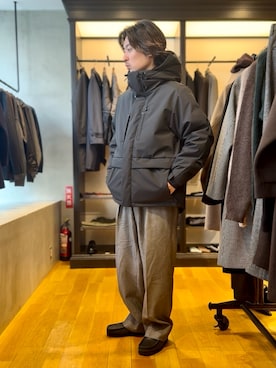 「clarks」｜「アイテム（ジャケット/アウター）」を使った、原田圭史さん（メンズ・171cm）の冬コーディネート