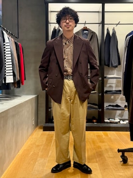 「秋のシャツ着こなし術」｜原田圭史さん（メンズ・171cm）の秋コーディネート