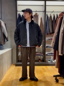 「アイテム（テーラードジャケット）」を使った、原田圭史さん（メンズ・171cm・30代）の冬コーディネート