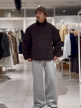 「アイテム（ダウンジャケット/コート）」を使った、原田圭史さん（メンズ・171cm）の秋コーディネート