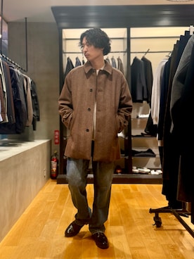 「アイテム（ニット/セーター）」を使った、原田圭史さん（メンズ・171cm・30代）の秋コーディネート