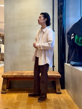 「THOMAS MASON（トーマス メイソン）のアイテム」を使った、原田圭史さん（メンズ・171cm）の冬コーディネート