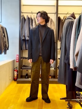 「アイテム（テーラードジャケット）」を使った、原田圭史さん（メンズ・171cm・30代）の冬コーディネート