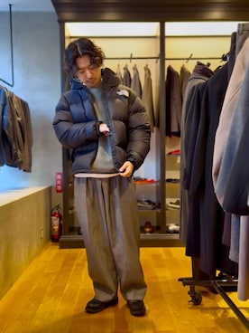 「アイテム（ダウンジャケット/コート）」を使った、原田圭史さん（メンズ・171cm）の秋コーディネート