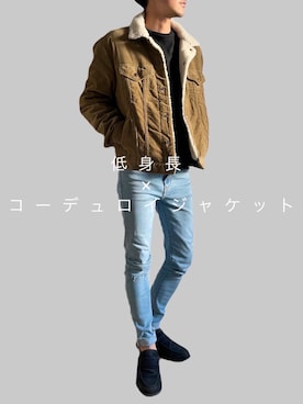 「GAP（ギャップ）のアイテム（ジャケット/アウター、ブラウン系）」を使った、樹さん（メンズ・160cm）の冬コーディネート