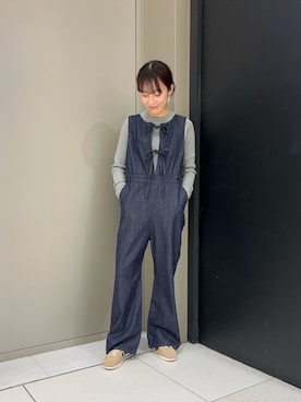 「アイテム（オールインワン・サロペット）」を使った、ayaneさん（レディース・159cm・20代）の秋コーディネート