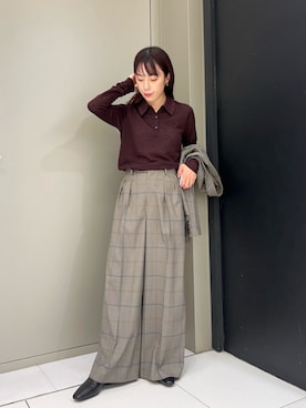 「アイテム（その他アウター、ブラウン系）」を使った、ayaneさん（レディース・159cm）の秋コーディネート