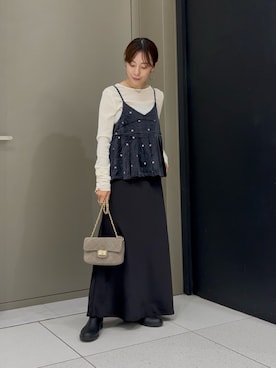「KBF（ケイビーエフ）のアイテム（キャミソール）」を使った、ayaneさん（レディース・159cm）の秋コーディネート