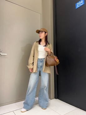 「URBAN RESEARCH（アーバンリサーチ）のスエードライクルーズシャツ（シャツ/ブラウス）」を使った、ayaneさん（レディース・159cm）の秋コーディネート