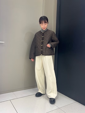 「アイテム（ノーカラーコート）」を使った、ayaneさん（レディース・159cm・20代）の秋コーディネート