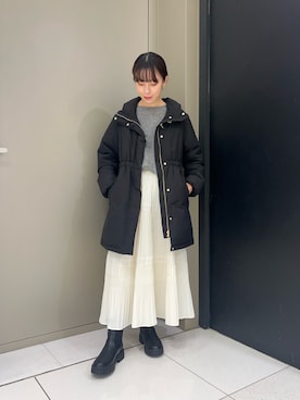 「アイテム（ダウンジャケット/コート）」を使った、ayaneさん（レディース・159cm・20代）の秋コーディネート
