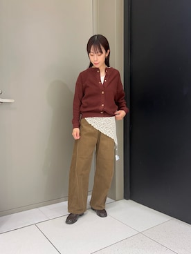 「アイテム（バンダナ/スカーフ）」を使った、ayaneさん（レディース・159cm）の秋コーディネート