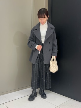 「アイテム（ピーコート）」を使った、ayaneさん（レディース・159cm）の秋コーディネート