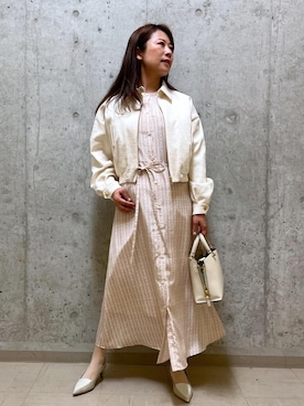 「153cm」｜「アイテム（ブルゾン）」を使った、HARUさん（レディース・153cm）の春コーディネート