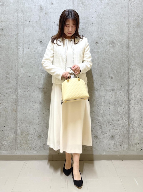 トリアセダブルクロス セミフレアーワンピース/イージーケア