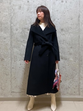 「イエベ」｜「アイテム（チェスターコート）」を使った、HARUさん（レディース・153cm）の秋コーディネート