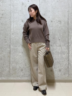 「アイテム（ローファー）」を使った、HARUさん（レディース・153cm・40代）の冬コーディネート