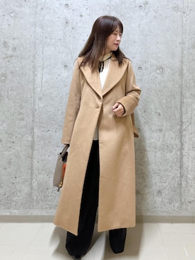 「アイテム（ステンカラーコート）」を使った、HARUさん（レディース・153cm・40代）の秋コーディネート