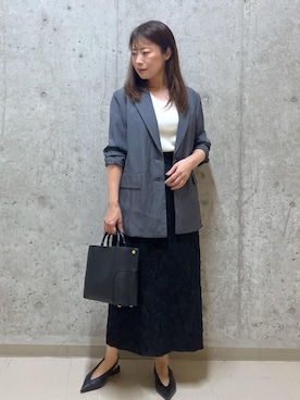 「アイテム（テーラードジャケット）」を使った、HARUさん（レディース・153cm・40代）の秋コーディネート