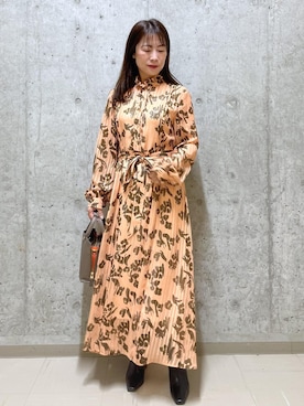 「アイテム（ワンピース/ドレス）」を使った、HARUさん（レディース・153cm・40代）の冬コーディネート