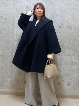 「ROPÉ」｜「アイテム（その他アウター）」を使った、HARUさん（レディース・153cm）の冬コーディネート