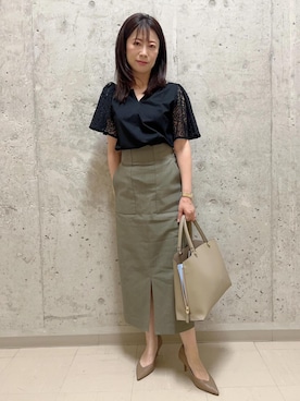 「タイト」｜「アイテム（パンプス）」を使った、HARUさん（レディース・153cm）の夏コーディネート