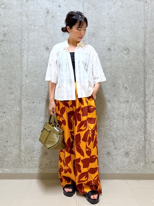 セール】DEVEAUXジオメトリックフラワーイージーワイドパンツ（その他