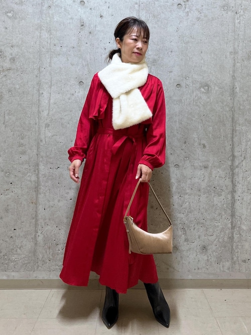 ギャザーヨークサテンドレス（ワンピース）｜ROPE'（ロペ）の