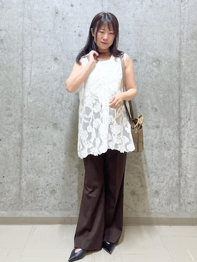 「ROPE'（ロペ）のアイテム（トップス）」を使った、HARUさん（レディース・153cm）の春コーディネート