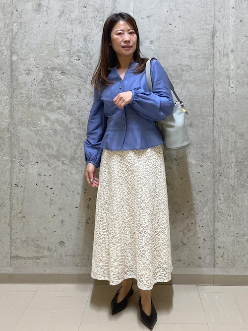 ROPE'（ロペ） ブラウス シャツ カールマイヤーウエストタックペプラム