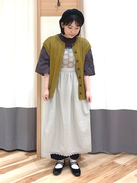 「Samansa Mos2（サマンサ モスモス）のアイテム（帽子）」を使った、miuさん（レディース・157cm）の夏コーディネート