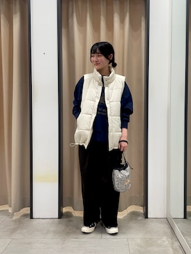 「サマンサ モスモス(Samansa Mos2)」｜「アイテム（スウェット）」を使った、きおりさん（レディース・161cm）の冬コーディネート