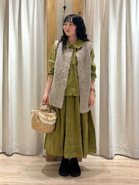 「TSUHARU by Samansa Mos2（ツハルバイサマンサモスモス）のアイテム（スカート）」を使った、きおりさん（レディース・161cm）の秋コーディネート