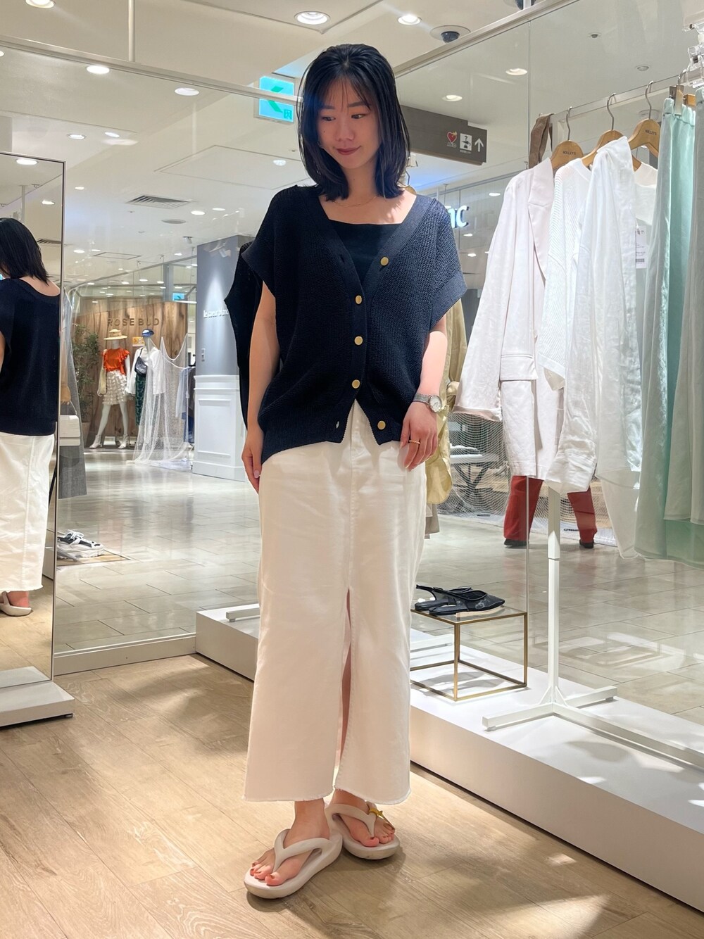 美品　ノーリーズ　ウォッシャブルペーパーヤーン2WAYベスト　24SS　和紙 アンサンブル対応》《手洗い可能》ペーパーヤーン2WAYベスト（5