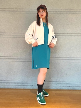 「アディダスコーデ」｜「アイテム（ジャケット/アウター）」を使った、KMさん（レディース・164cm）の夏コーディネート