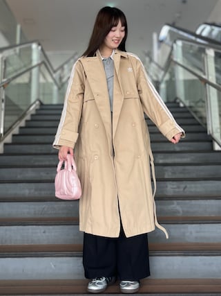 アディカラートレンチコート ツイル adidas Blue version トレンチ