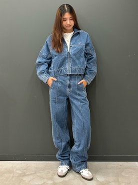 「サンバ」｜「アイテム（デニムジャケット）」を使った、Ririkoさん（レディース・160cm）の秋コーディネート