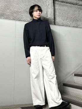 「JUNRED（ジュンレッド）のアイテム（デニムパンツ）」を使った、しゅうしゅうさん（メンズ・173cm）の冬コーディネート