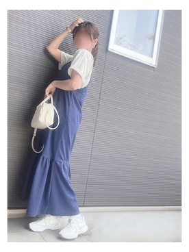 「みんなの白Tフェス」｜「アイテム（ワンピース/ドレス）」を使った、tomomocoさん（レディース・158cm）の春コーディネート