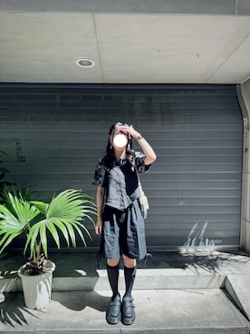 「アイテム（チューブトップ）」を使った、J さん（レディース・152cm）の夏コーディネート