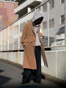 「SUNSEA（サンシー）のアイテム（ジャケット/アウター）」を使った、中原大地【吾亦紅】さん（メンズ・172cm）の冬コーディネート