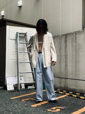 「SUNSEA（サンシー）のアイテム（ジャケット/アウター）」を使った、中原大地【吾亦紅】さん（メンズ・172cm）の夏コーディネート