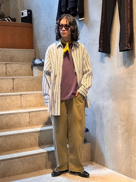 「The Make Happy Studio（ザメイクハッピーストゥディオ）のThe Make Happy Studio/ザメイクハッピーストゥディオ/HAPPY BANDANA（Other goods、イエロー系）」を使った、中原大地【吾亦紅】さん（メンズ・172cm）の夏コーディネート